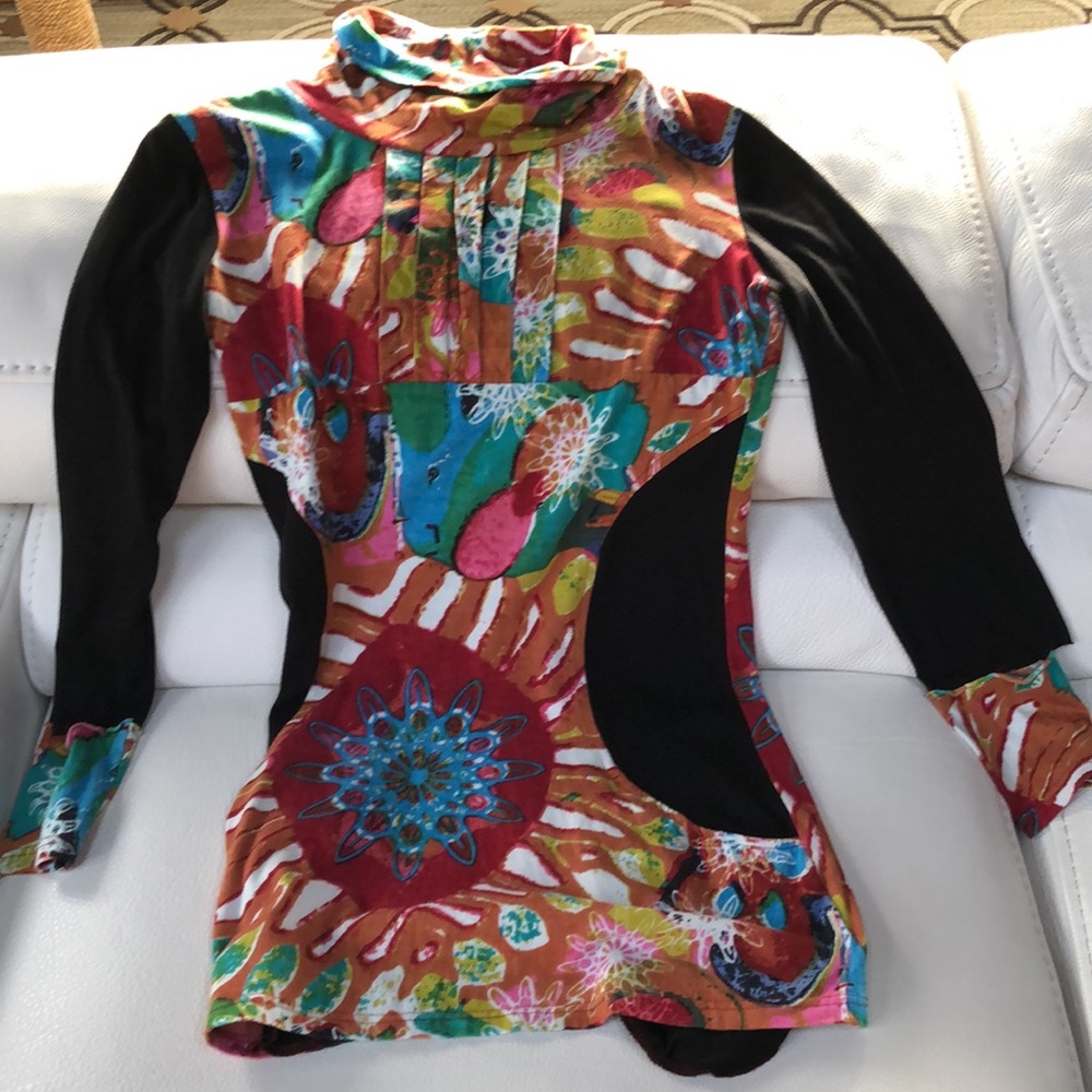 Sacred Threads long sleeve jersey knit tunic top or mini dress